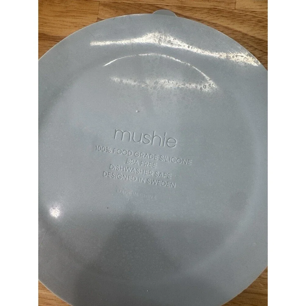 Mushie Baby Bundle 2 Suction Plates 2 Suction Bowls 2 Cups Powder Blue VGUC Set